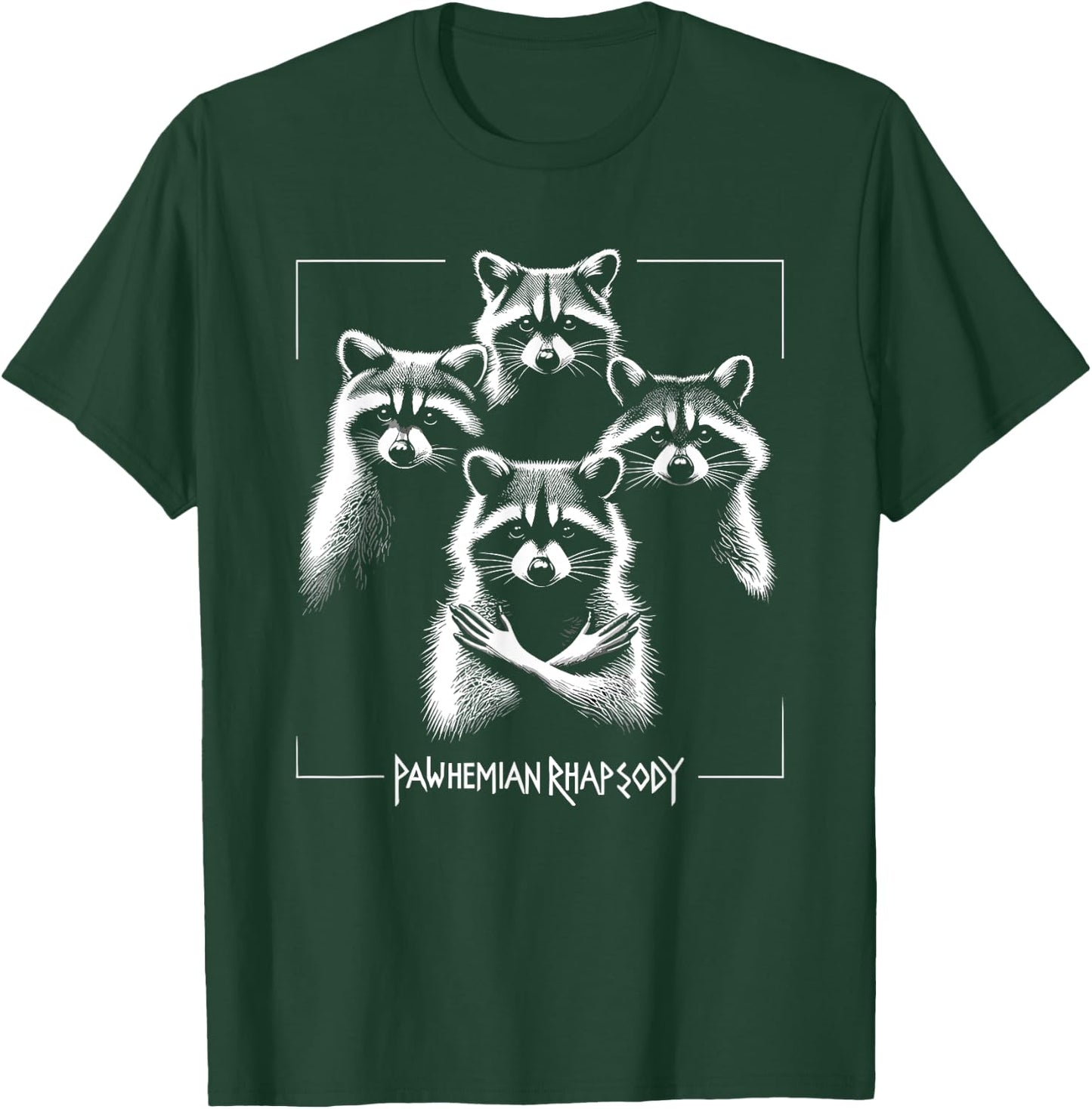 Retro Raccoon Rock Music Concert Band Novelty Funny Raccoon T-Shirt - T-Shirt | Forest