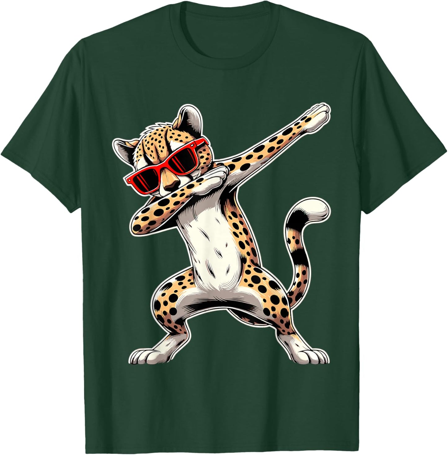 Dabbing Cheetah Sunglasses Animal Cheetah T-Shirt - T-Shirt | Forest