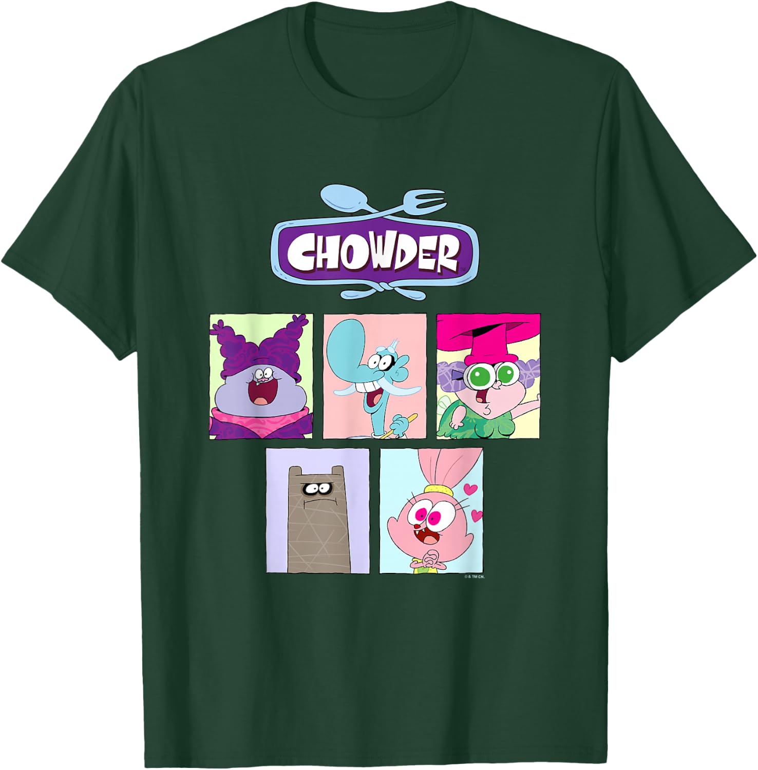 Chowder Main Characters Box Panels Collage T-Shirt - T-Shirt | Forest
