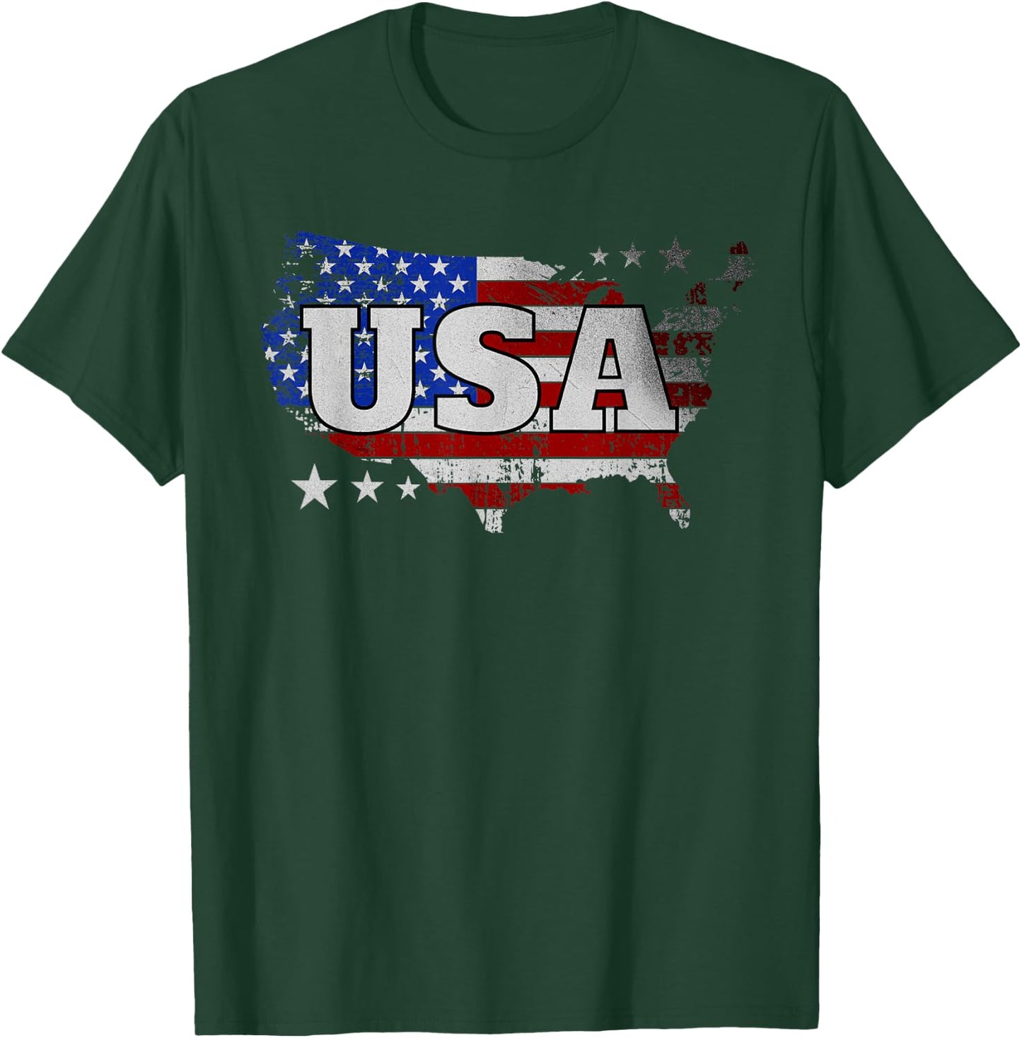 American Flag USA United States America US 4Th July T-Shirt - T-Shirt | Forest