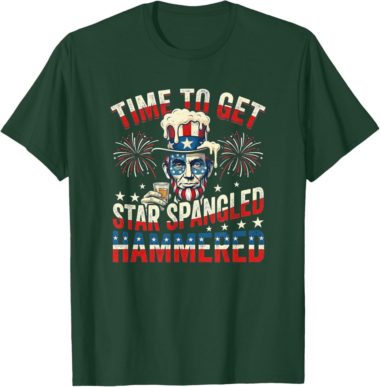 Time to Get Star Spangled Hammered 4th of July T-Shirt - T-Shirt | Forest