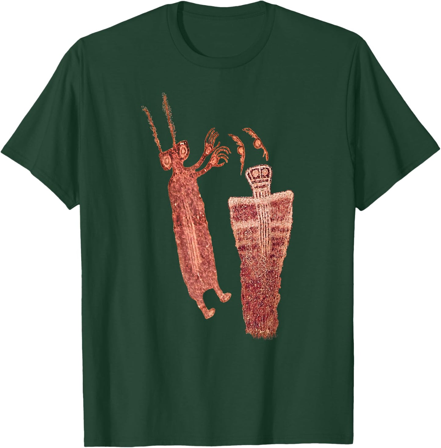 Ghost & Shaman Petroglyphs. T-Shirt - T-Shirt | Forest
