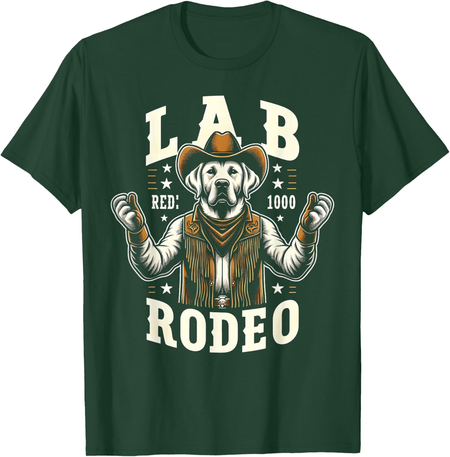 Labrador Retriever Lab Rodeo Cowboy Funny Dog Western T-Shirt - T-Shirt | Forest