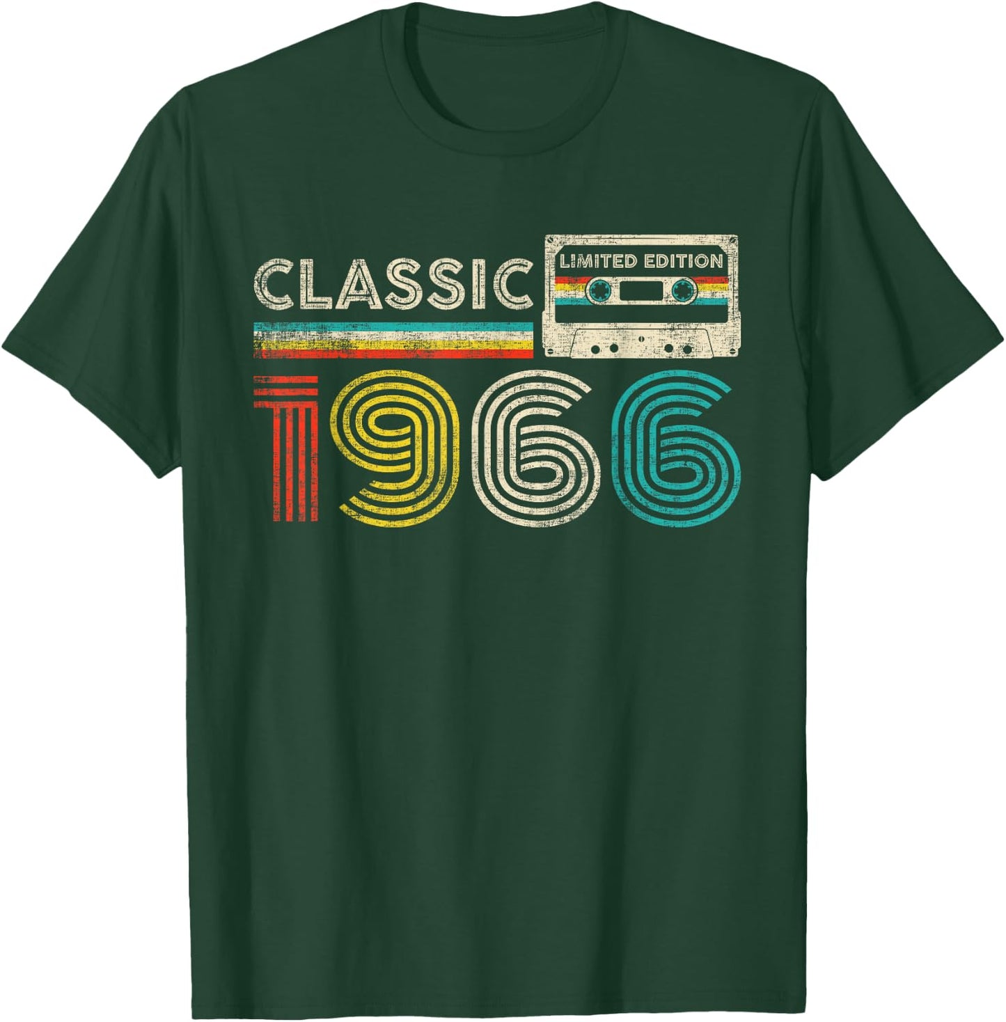 Classic 1966 Vintage 1966 Cassette Tape Men Women Birthday T-Shirt - T-Shirt | Forest