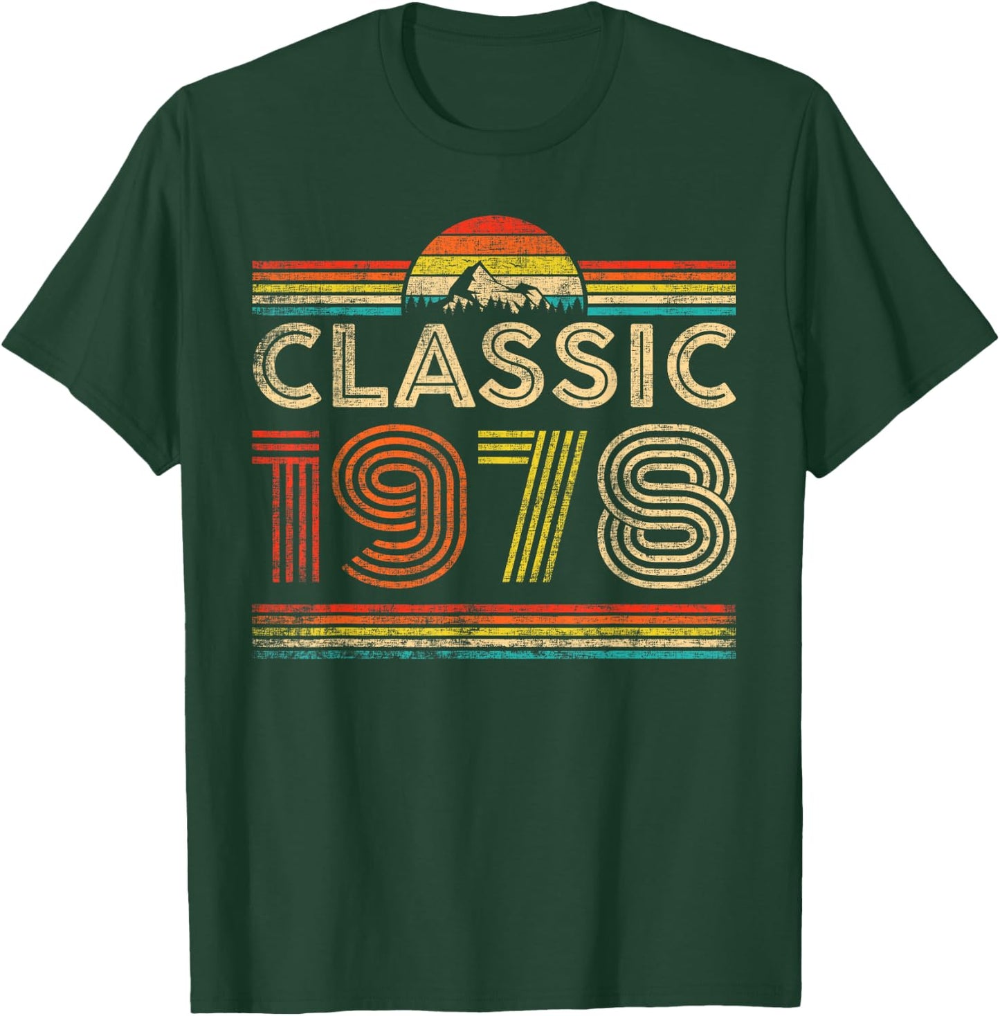 Classic 1978 Vintage 1978 Classic Year Men Women Birthday T-Shirt - T-Shirt | Forest