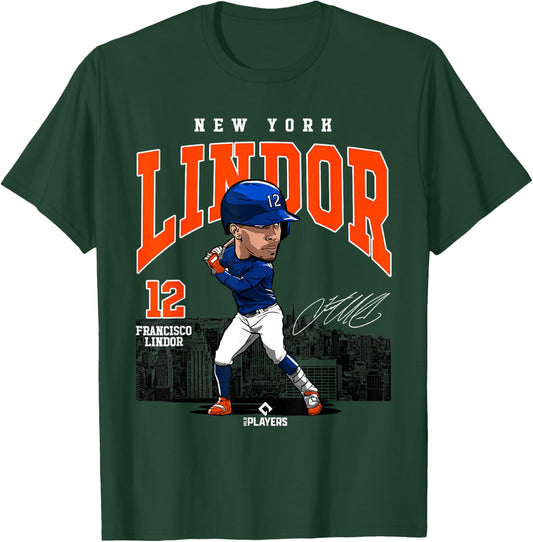 Francisco Lindor | New York Baseball MLB Player | MLBLIN4009 T-Shirt - T-Shirt | Forest