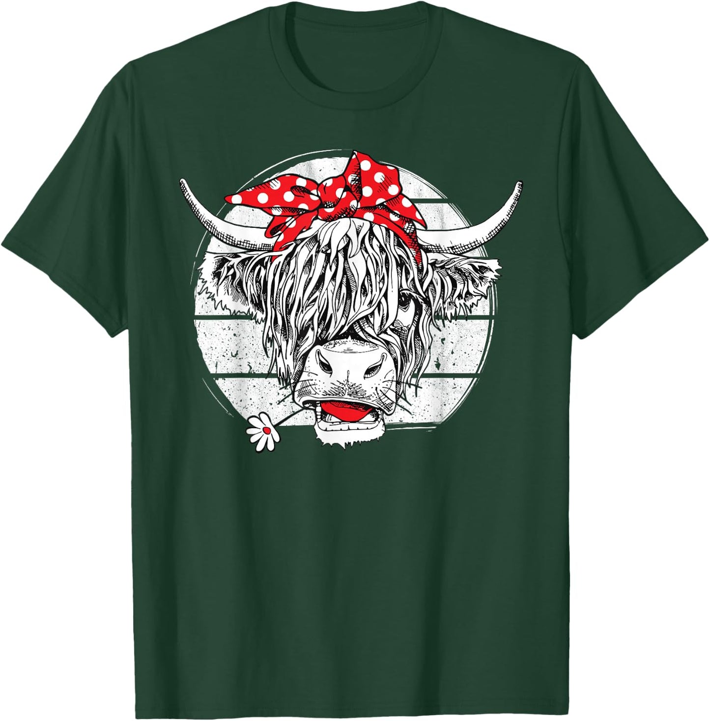 Scottish Highland Cow Cattle Hairy Cow Flowers Woman T-Shirt - T-Shirt | Forest