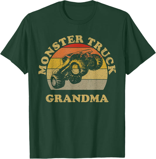 Vintage Monster Truck Shirt Monster Truck Grandma Retro T-Shirt - T-Shirt | Forest