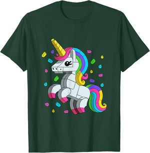 Unicorn Lover Master Builder Bricks Blocks Toys T-Shirt - T-Shirt | Forest