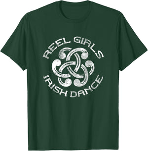 Reel Girls Irish Dance St Patricks Day Ceili Dancer Girl T-Shirt - T-Shirt | Forest