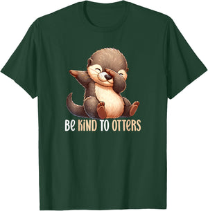 Be Kind To Otters Dabbing Sea Otter Cute World Otter Day T-Shirt - T-Shirt | Forest