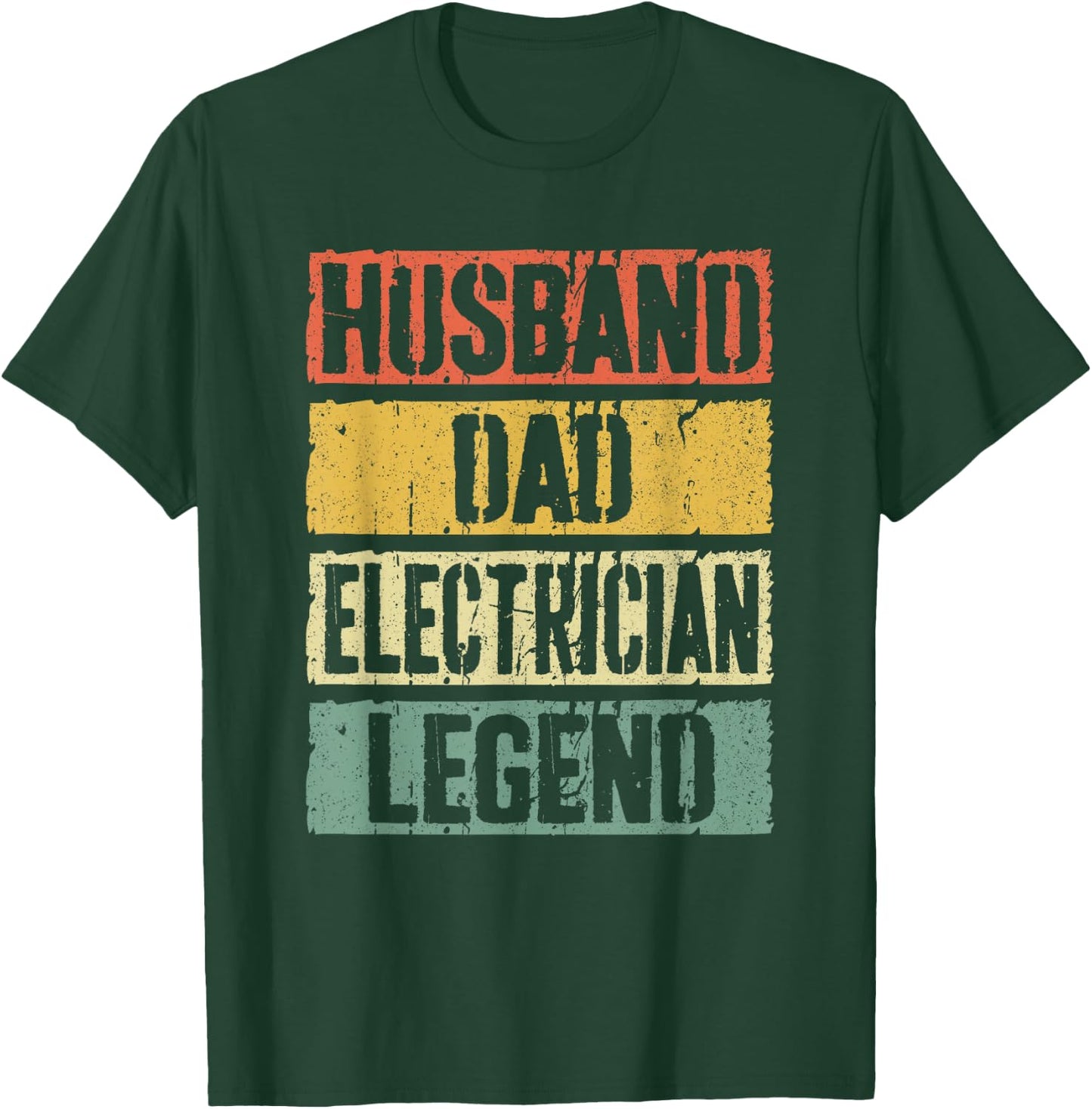 Husband Dad Electrician Legend Shirt Men Fathers Day T-Shirt - T-Shirt | Forest