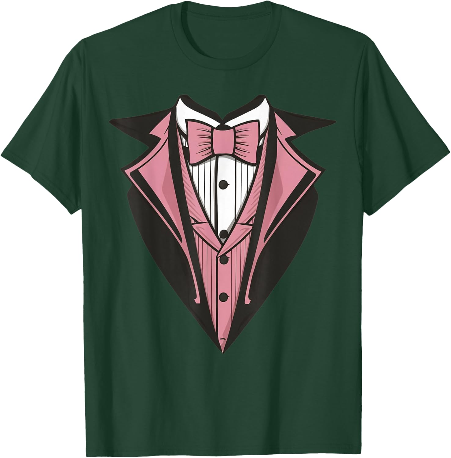 Kids Adult Pink Tuxedo, Toddler Tux Costume Youth Tux T-Shirt - T-Shirt | Forest