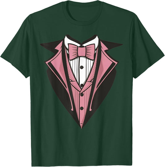 Kids Adult Pink Tuxedo, Toddler Tux Costume Youth Tux T-Shirt - T-Shirt | Forest