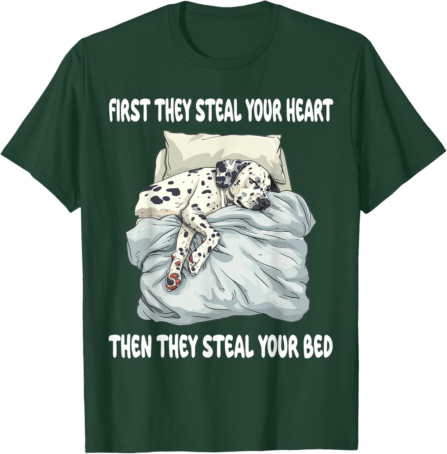 Dalmatian Sleeping Pajamas Nightgown T-Shirt - T-Shirt | Forest