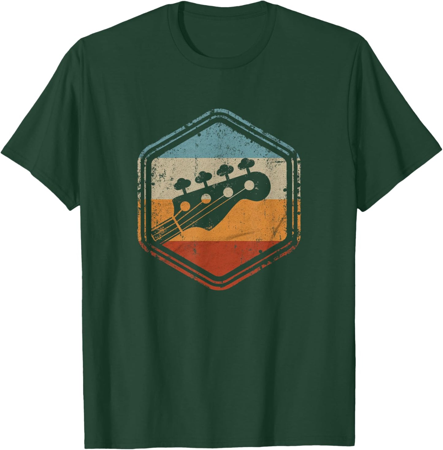 Bass Guitar Vintage Headstock for Bass Player Bassist T-Shirt - T-Shirt | Forest