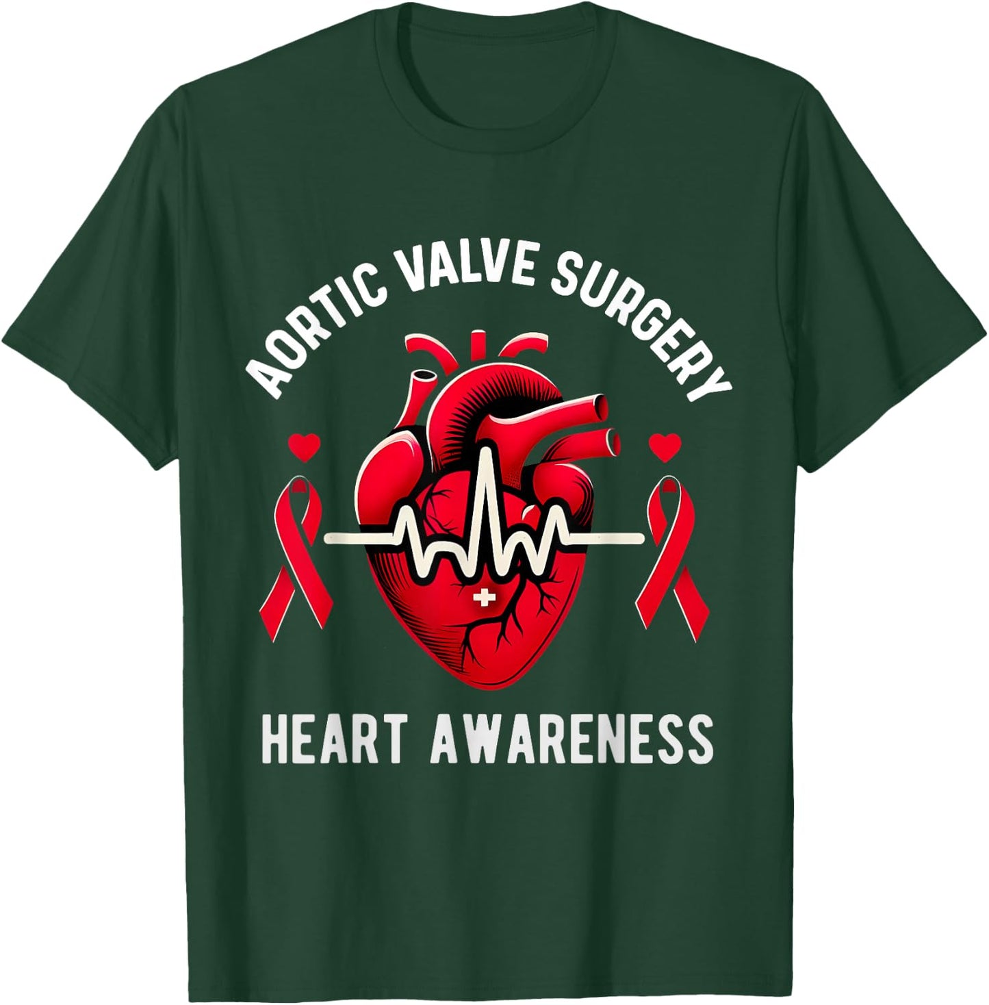 Heart Valve Surgery Shirt Heart Awareness T-Shirt - T-Shirt | Forest