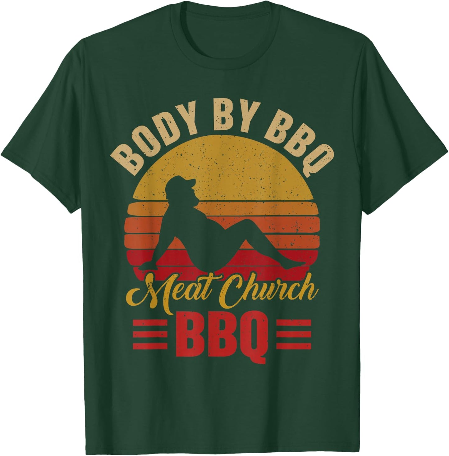 Body by BBQ Vintage Meat Church Grilling Barbecue T-Shirt - T-Shirt | Forest