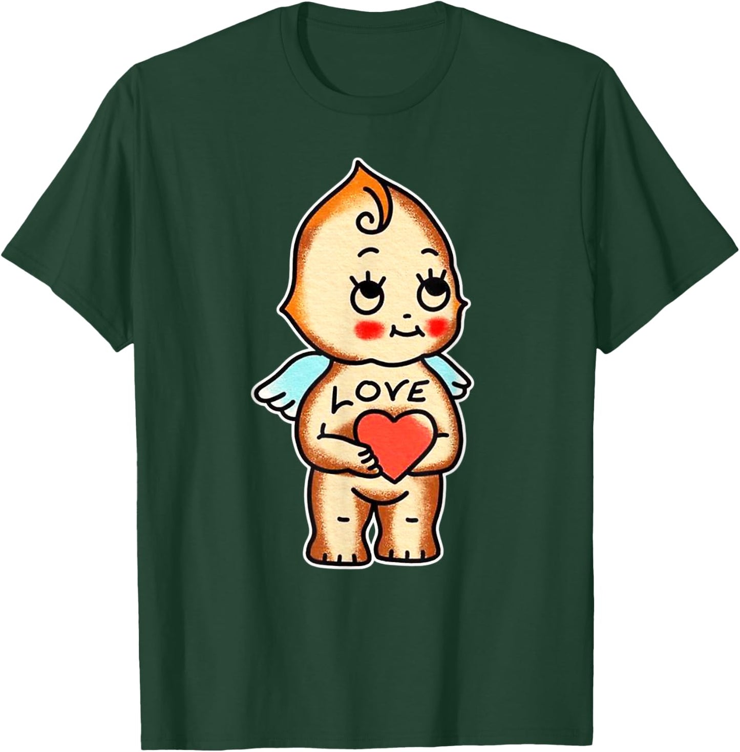 Urban Empyre Kewpie Baby Angel Cherub Cupid Love Traditional Tattoo Flash , Small T-Shirt - T-Shirt | Forest