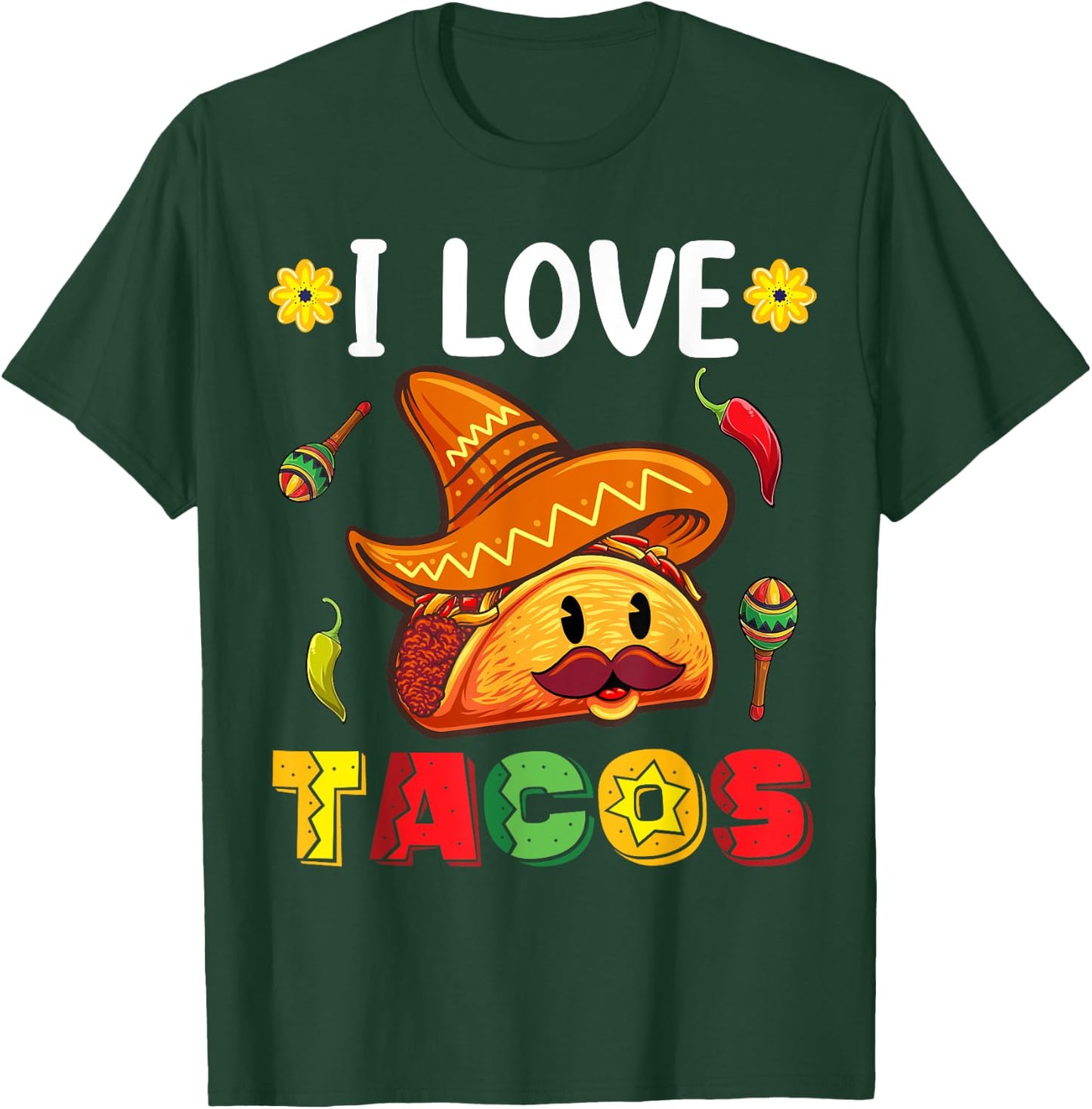 Kids Cinco De Mayo Shirt For Toddlers, I Love Tacos T-Shirt - T-Shirt | Forest