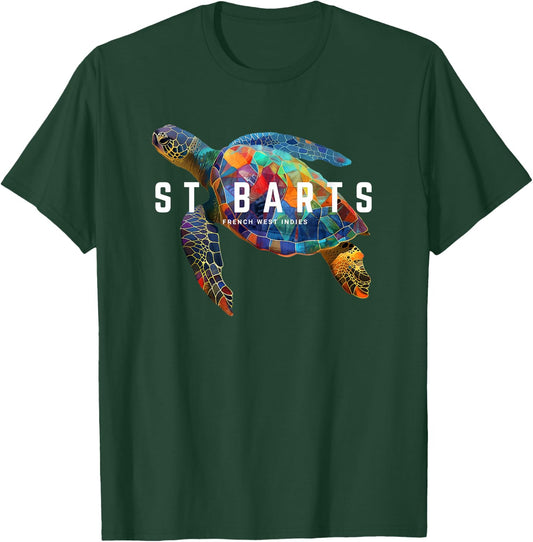 St Barts Caribbean Vintage St. Barths Ocean Sea Turtle T-Shirt - T-Shirt | Forest