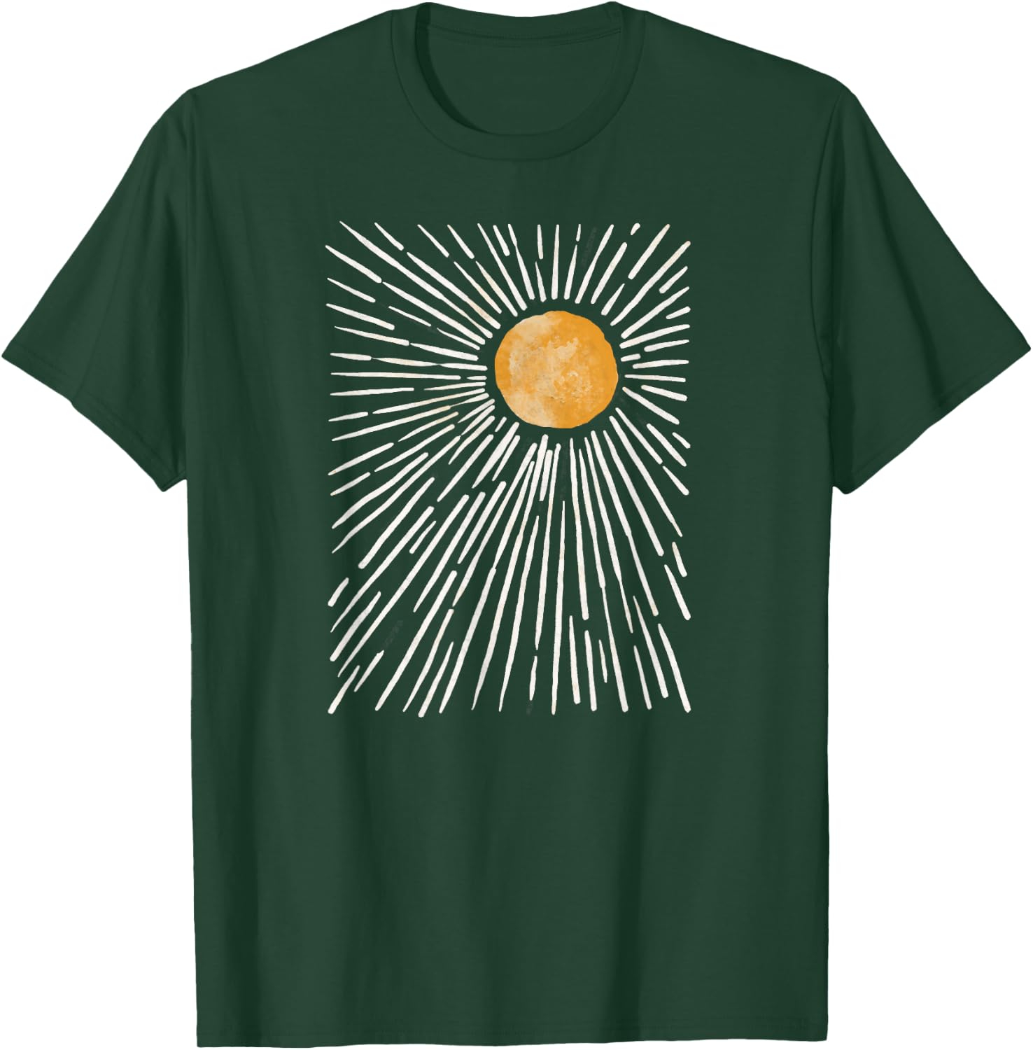 Sunburst Vintage Design Men Women T-Shirt - T-Shirt | Forest