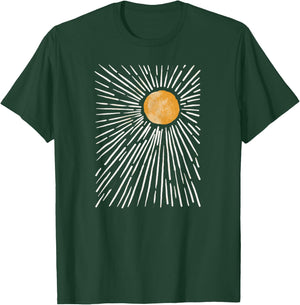 Sunburst Vintage Design Men Women T-Shirt - T-Shirt | Forest