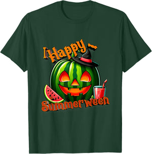 Summer ween Summer Watermelon Jack O Lantern Halloween Men Women T-Shirt - T-Shirt | Forest