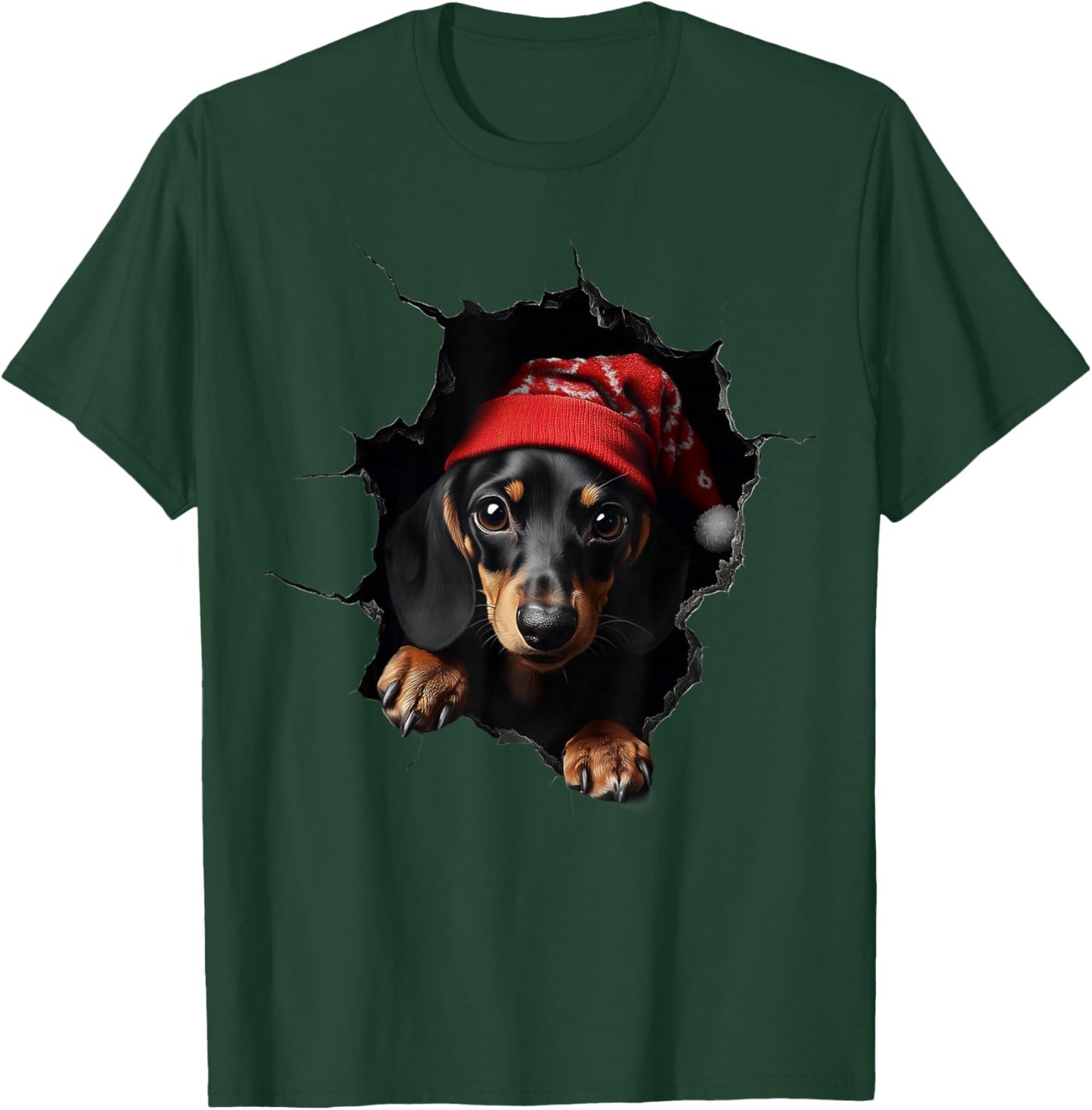 Funny Christmas Dog Lover Dog Owner Xmas Dachshund Dogs T-Shirt - T-Shirt | Forest
