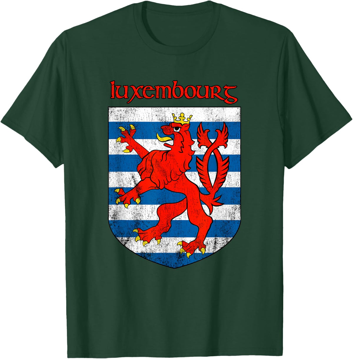 Luxembourger Flag Letzebuerg Lion Luxembourg Coat of Arms T-Shirt - T-Shirt | Forest