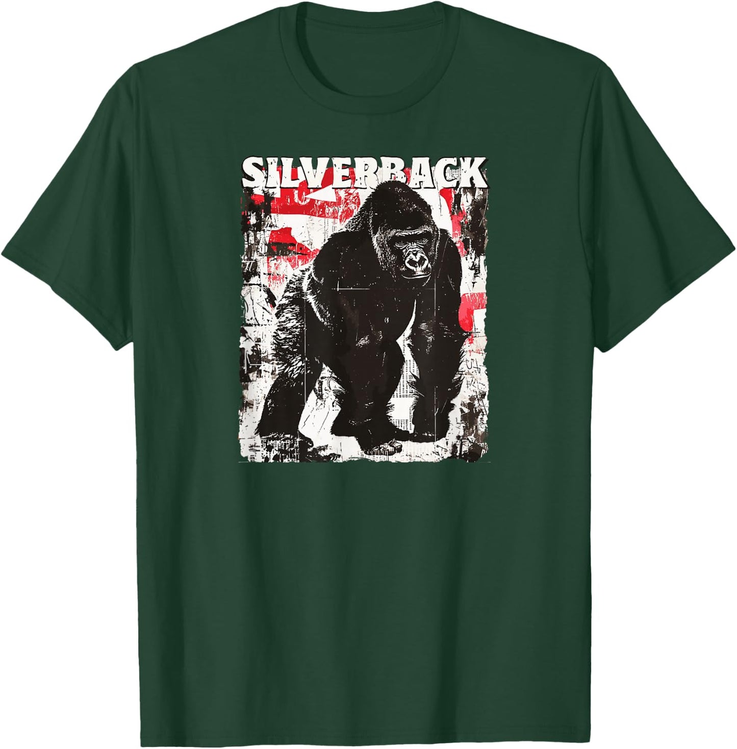 Gorilla Face Monkey Angry Growling Scary Silverback Gorilla T-Shirt - T-Shirt | Forest