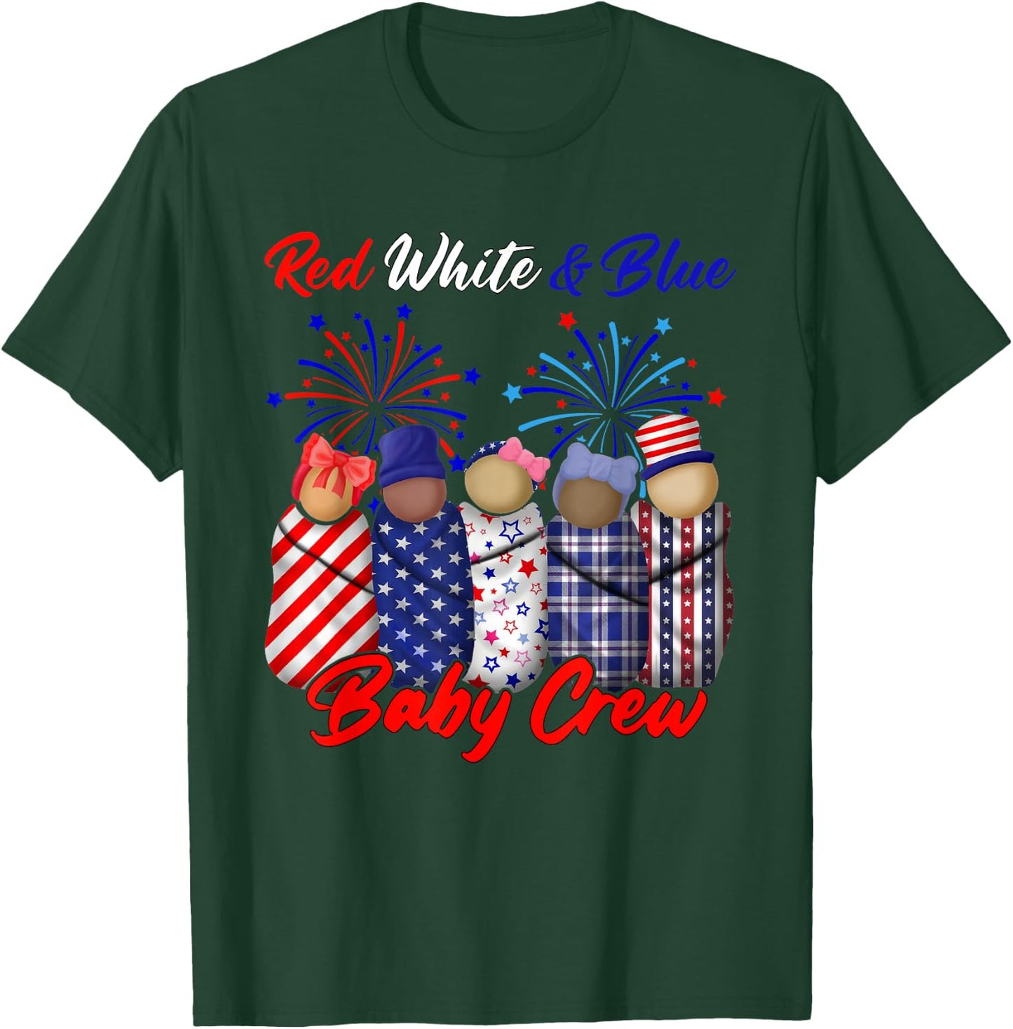 Red White And Blue Baby Crew 4th Of July Nicu Nurse T-Shirt - T-Shirt | Forest