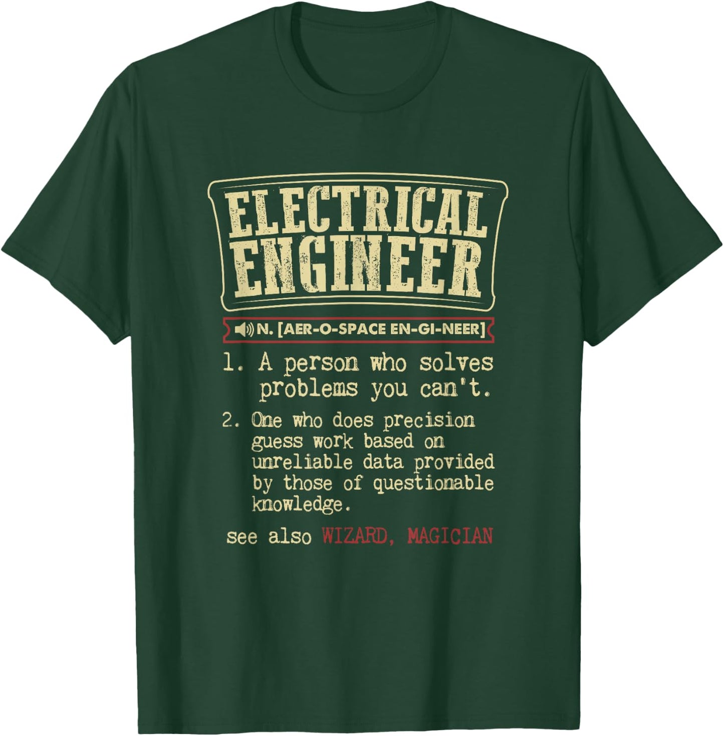 Electrical Engineer Apparel Gift Black Modern Casual T-Shirt - T-Shirt | Forest