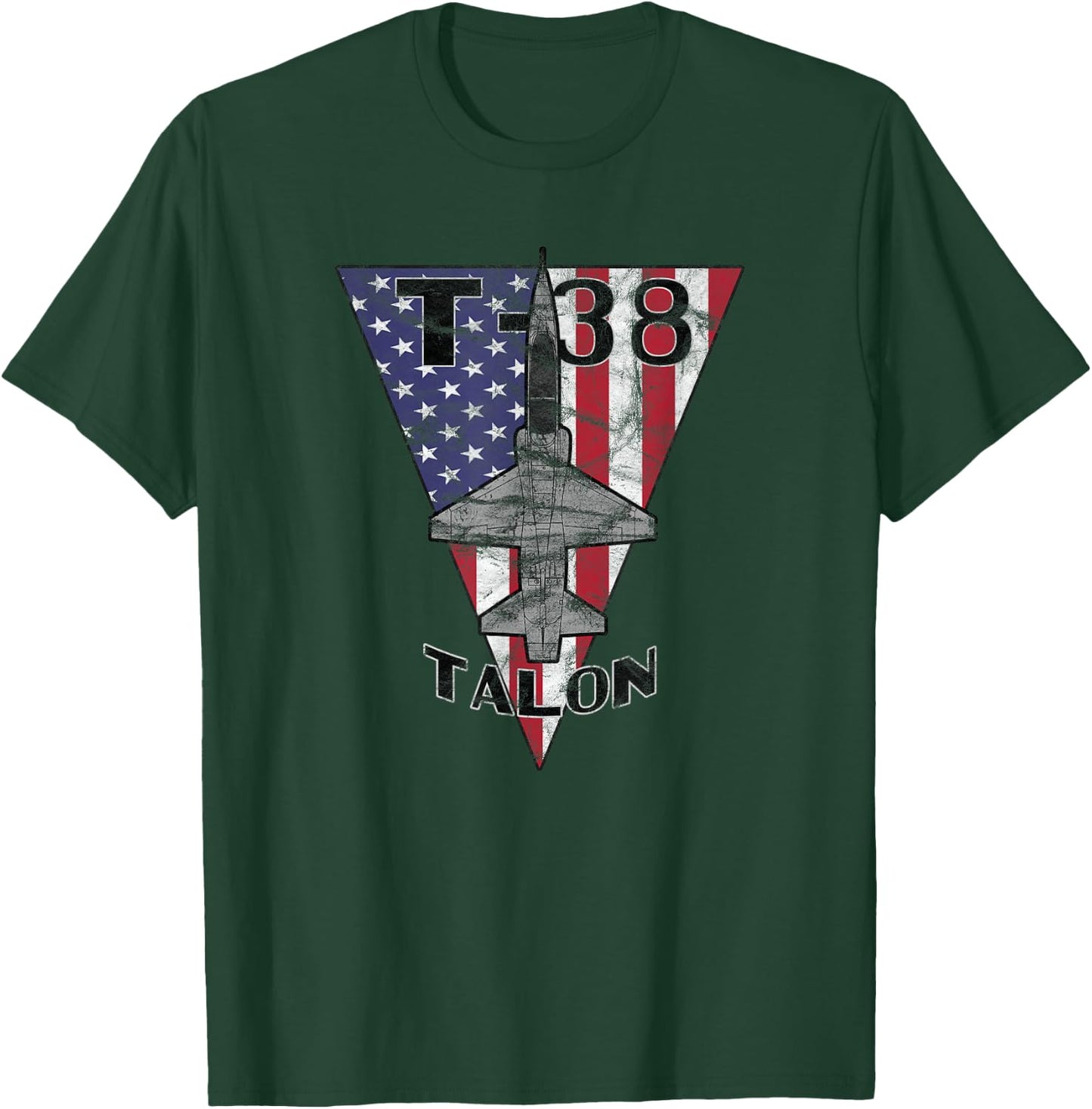 T-38 Talon Military Jet Trainer Airplane Patriotic Vintage T-Shirt - T-Shirt | Forest