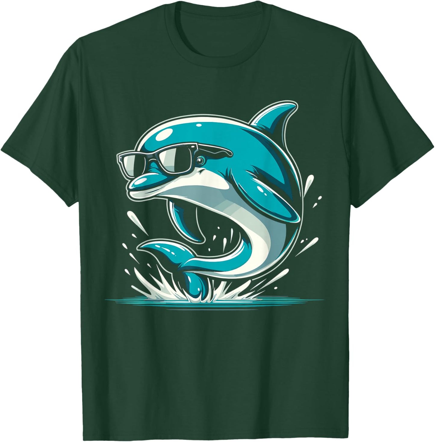 Cool Dolphin With Sunglasses Dolphin Lover Funny Dolphin T-Shirt - T-Shirt | Forest