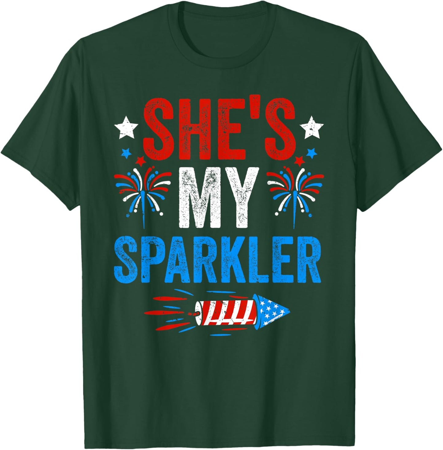 She's My Sparkler His And Hers 4th of July Matching Couples T-Shirt - T-Shirt | Forest