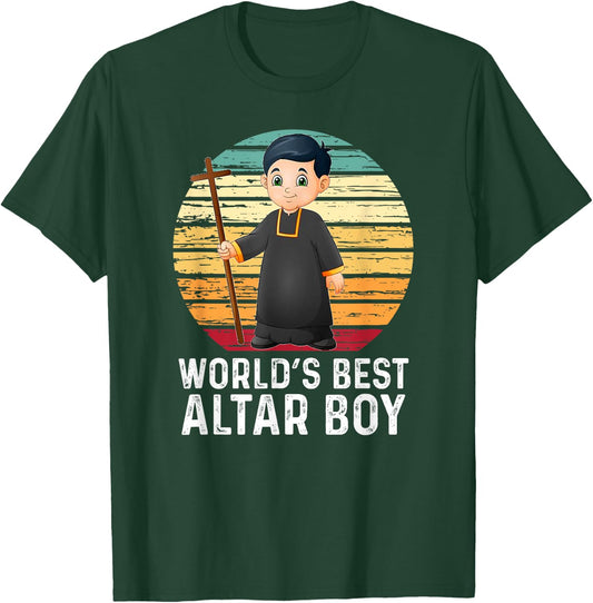 Vintage World's Best Altar Boy Catholic T-Shirt - T-Shirt | Forest