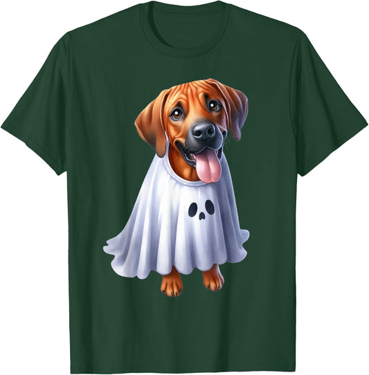 Funny Ghost Rhodesian Ridgeback Dog Lover Halloween Costume T-Shirt - T-Shirt | Forest