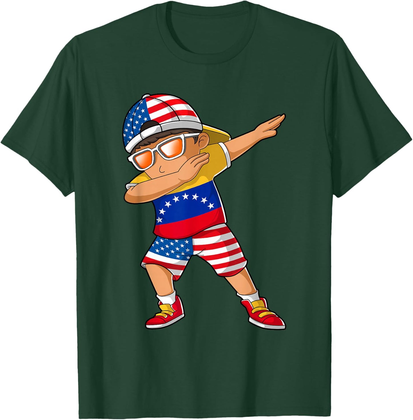 Half American Half Venezuelan Boy Kid Venezuela Flag T-Shirt - T-Shirt | Forest