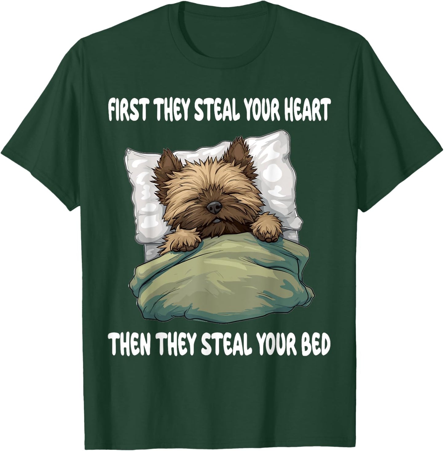 Cairn Terrier Sleeping Pajamas Nightgown T-Shirt - T-Shirt | Forest