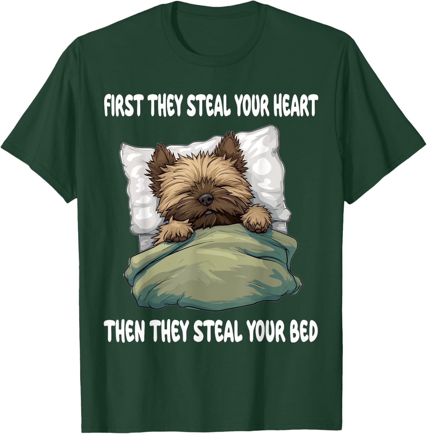 Cairn Terrier Sleeping Pajamas Nightgown T-Shirt - T-Shirt | Forest