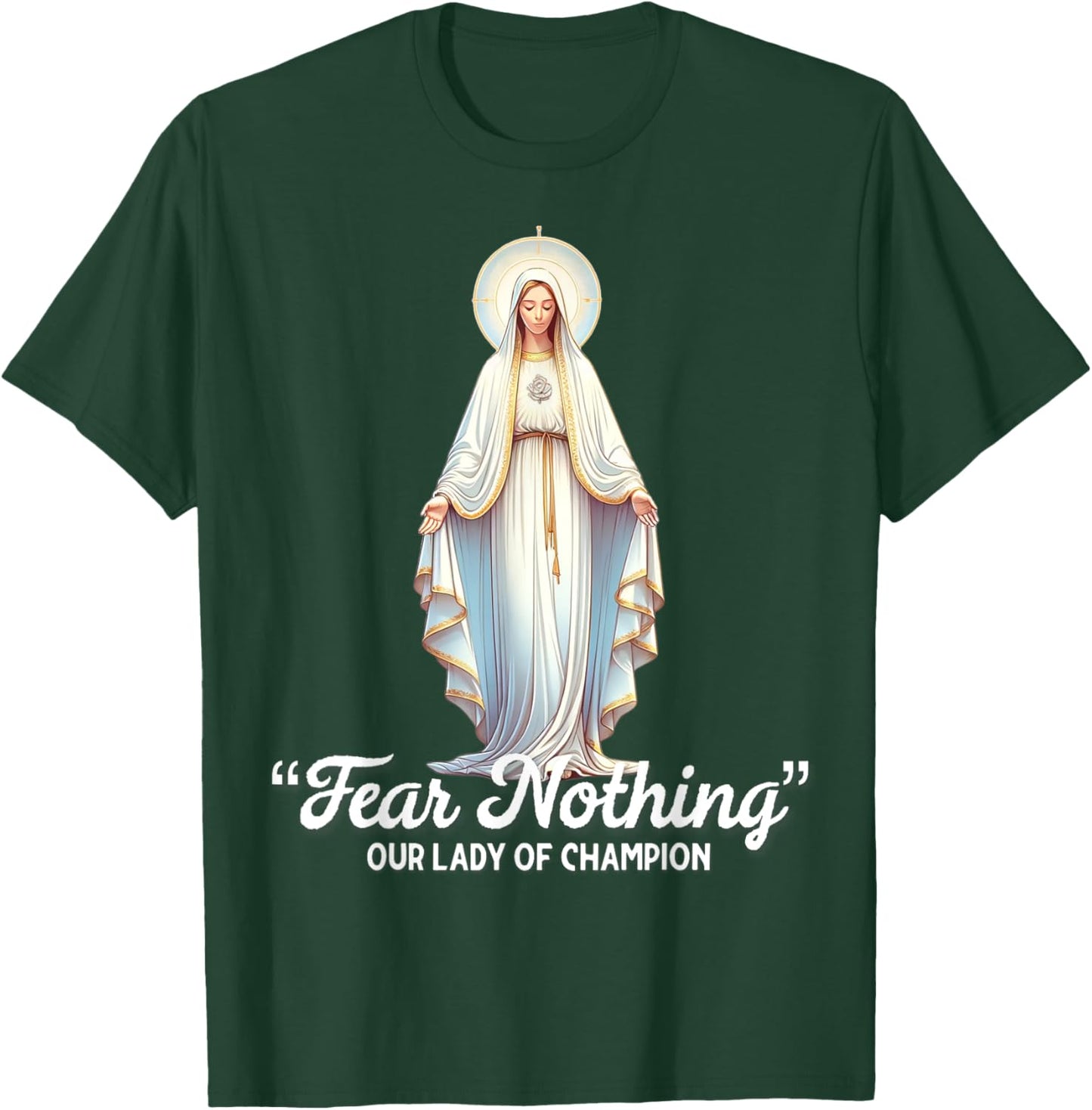 Modern Day Catholic Designs Our Lady Of Good Help Wisconsin American Catholic T-Shirt - T-Shirt | Forest
