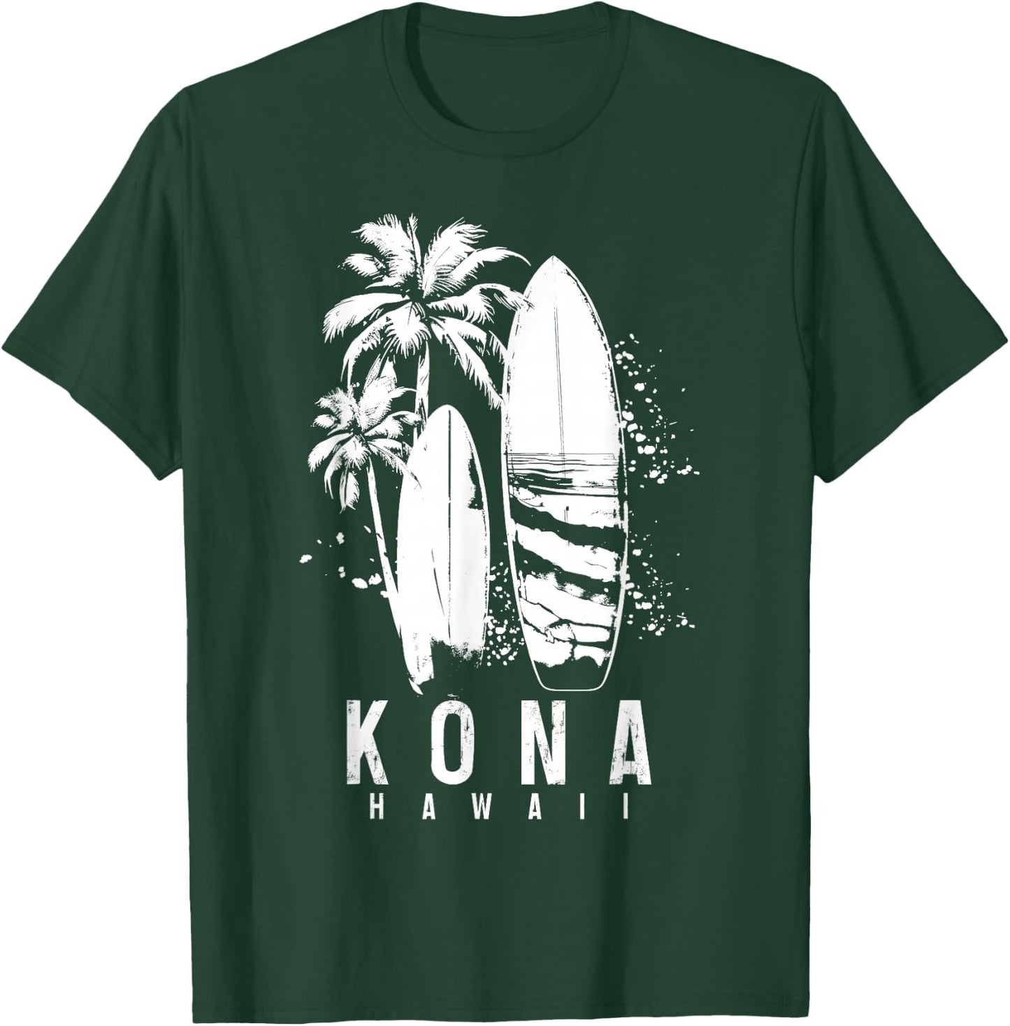 Kona Hawaii Hawaiian Surf Vintage Surfing Surfer T-Shirt - T-Shirt | Forest