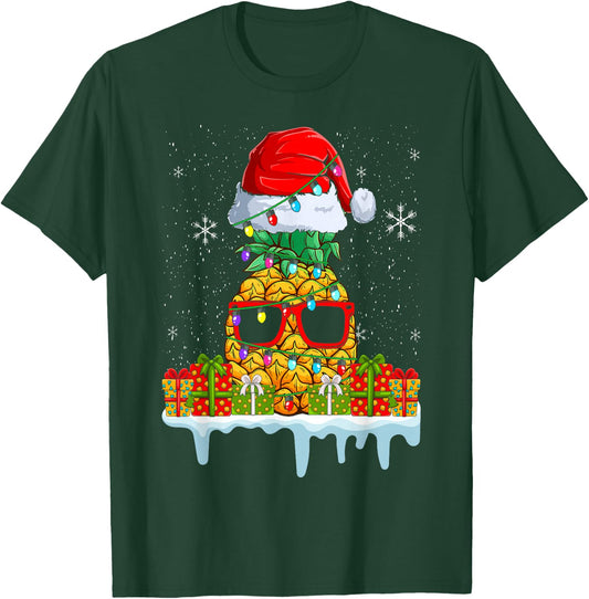 Tropical Funny Christmas Pineapple T-Shirt - T-Shirt | Forest