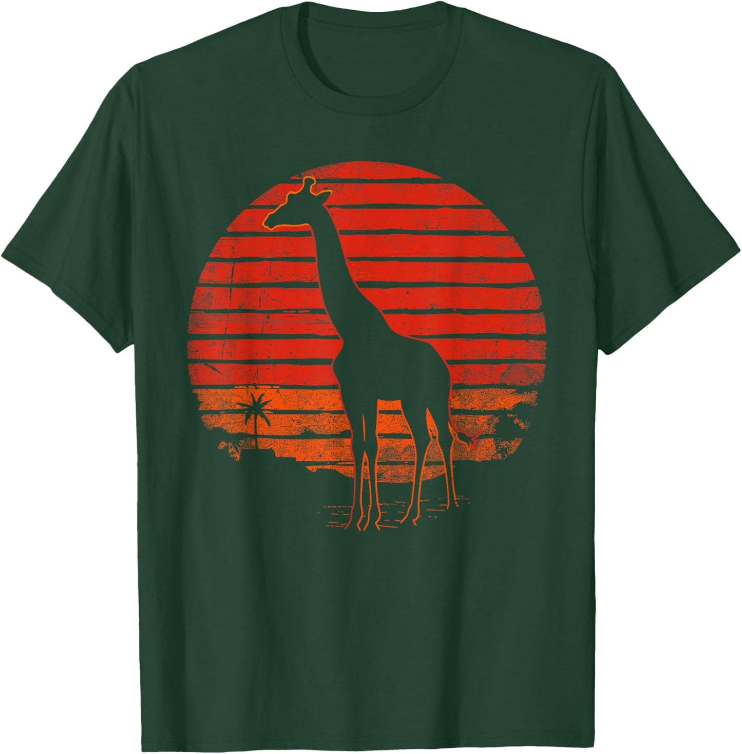 Vintage Giraffe 80s Funny Giraffe Lover Wild Animals Lover T-Shirt - T-Shirt | Forest