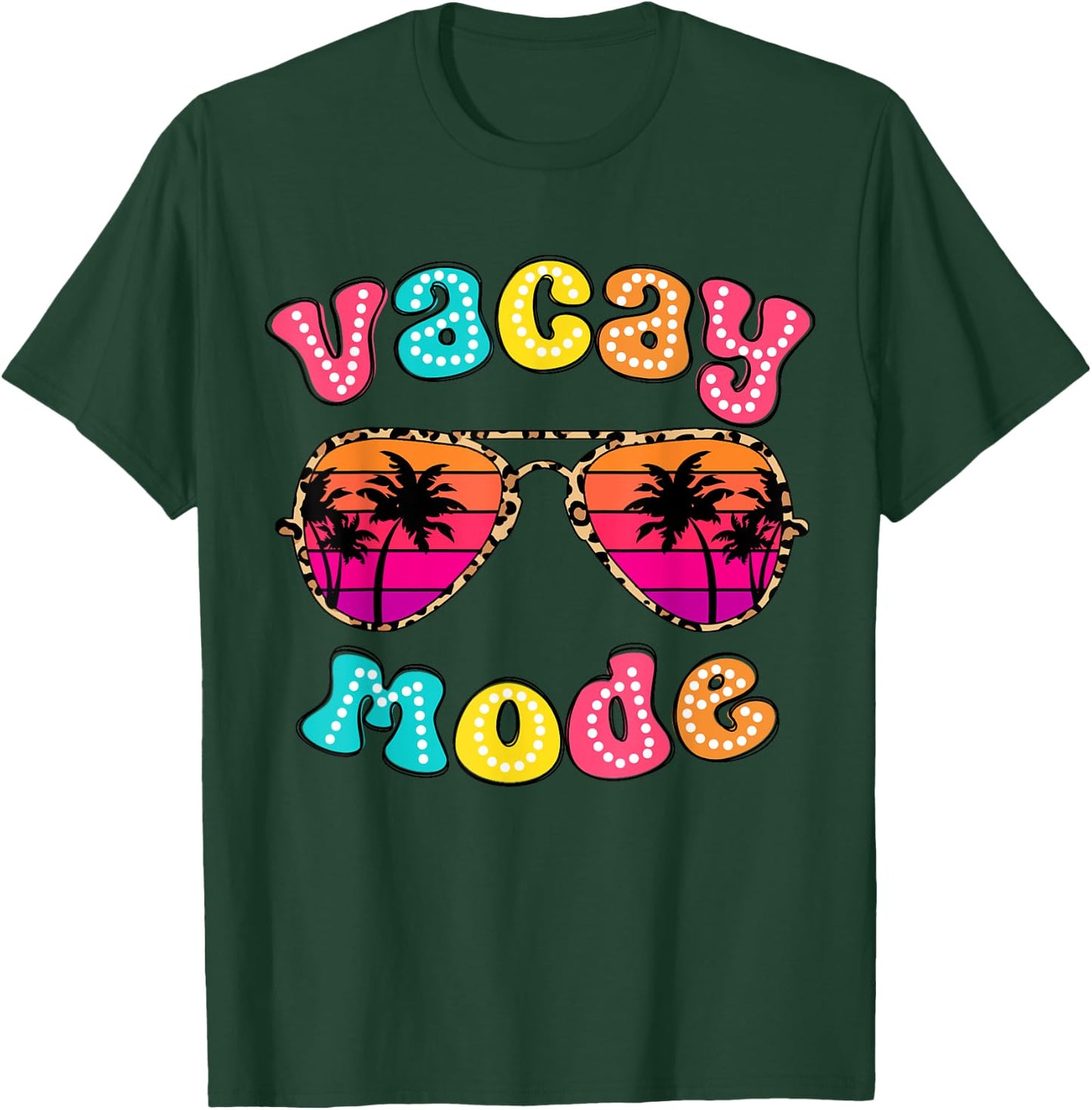 Vacay Mode Summer Vibes Sunglasses Retro Cute Girl Women Kid T-Shirt - T-Shirt | Forest