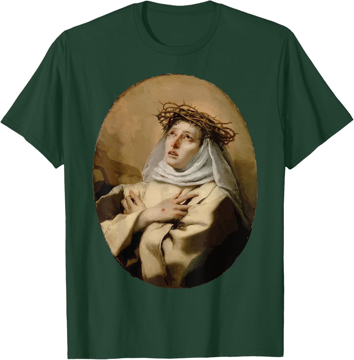 St Catherine of Siena Art Italian Saints Catholic Stigmata T-Shirt - T-Shirt | Forest