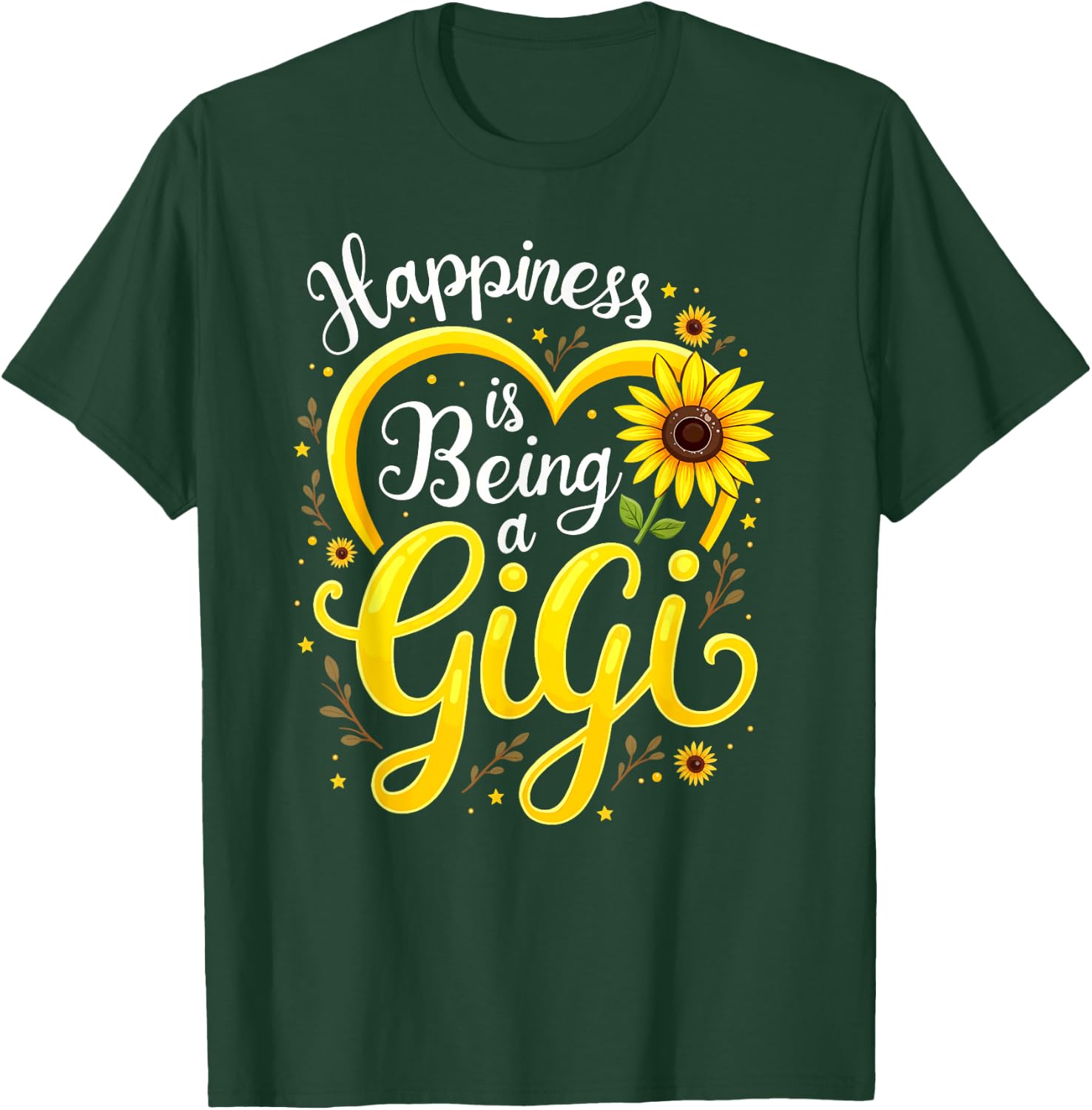Happiness Is Being A Gigi Sunflower Grandma T-Shirt - T-Shirt | Forest