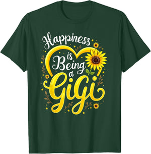 Happiness Is Being A Gigi Sunflower Grandma T-Shirt - T-Shirt | Forest