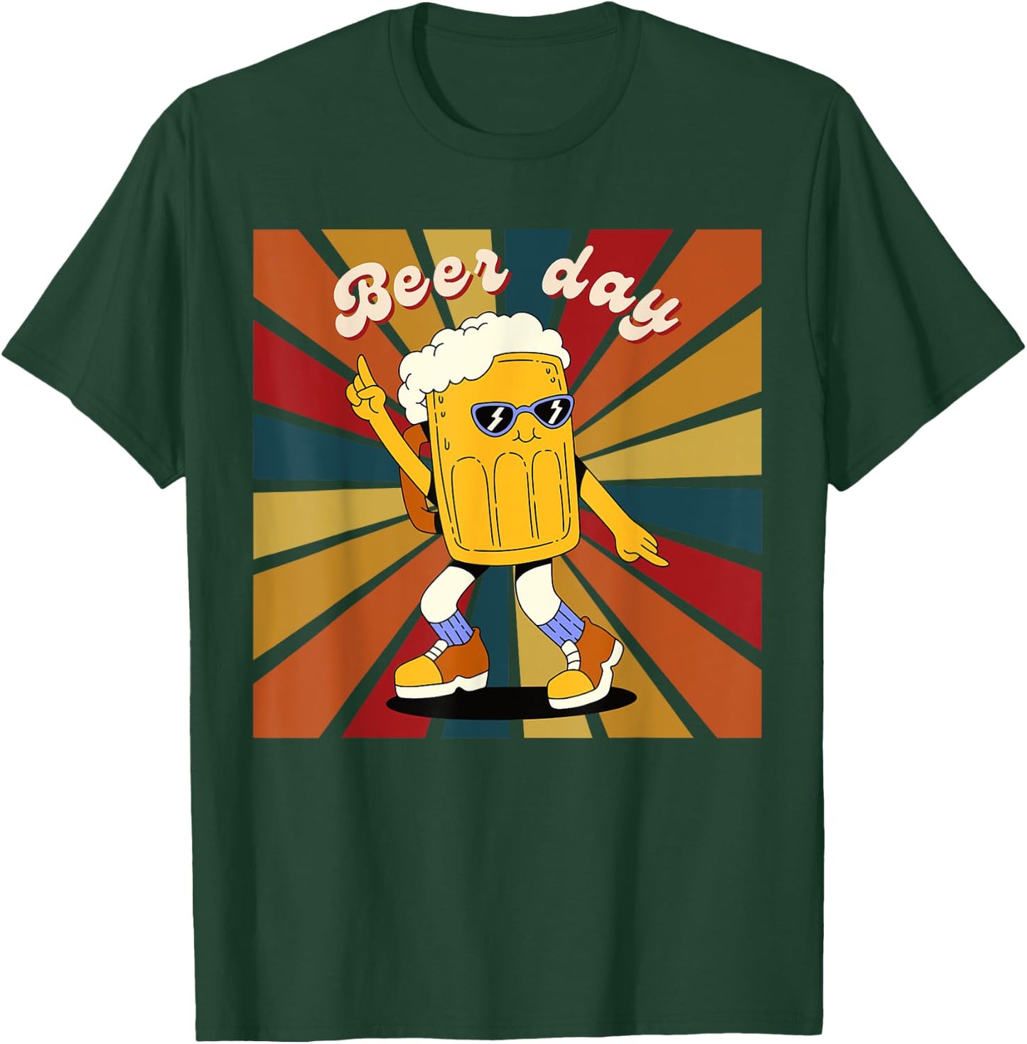 National Beer Day - Happy Retro Beer Day Dance T-Shirt - T-Shirt | Forest